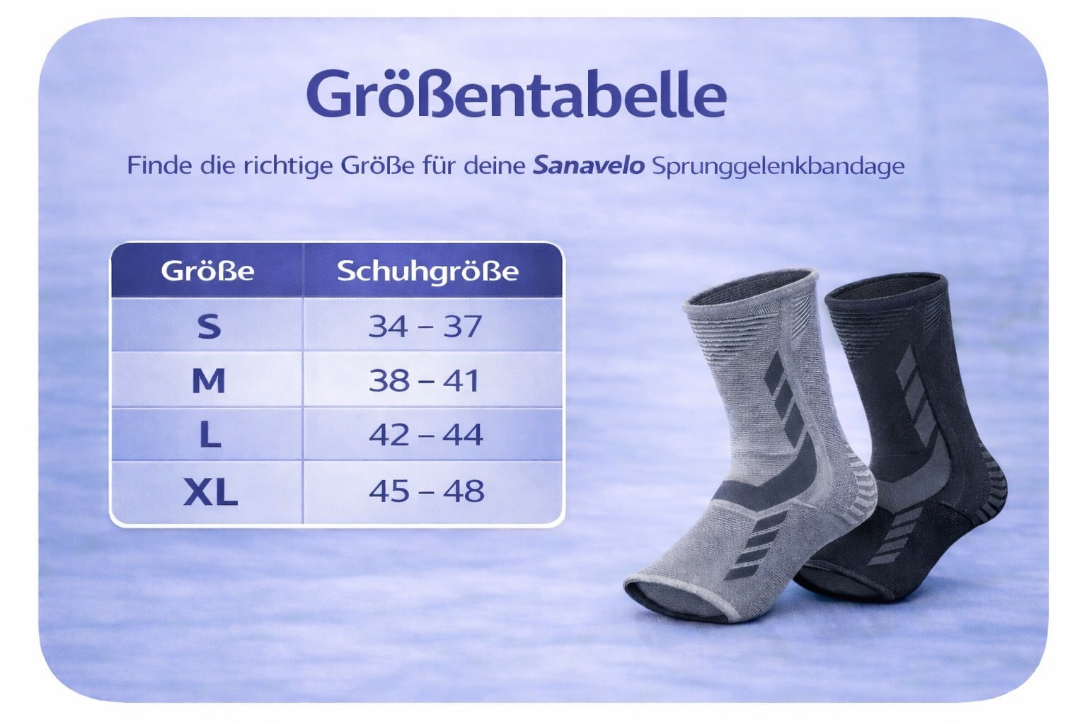 Sanavelo Support – Professionelle Sprunggelenkbandage mit gezielter Kompression